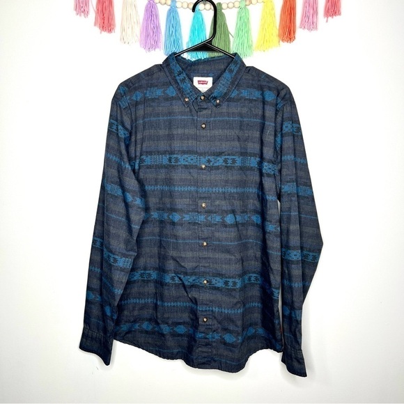 Men’s Levi’s Aztec California Baja Cali Printed Button Up Casual Top Shirt Large - Picture 11 of 11